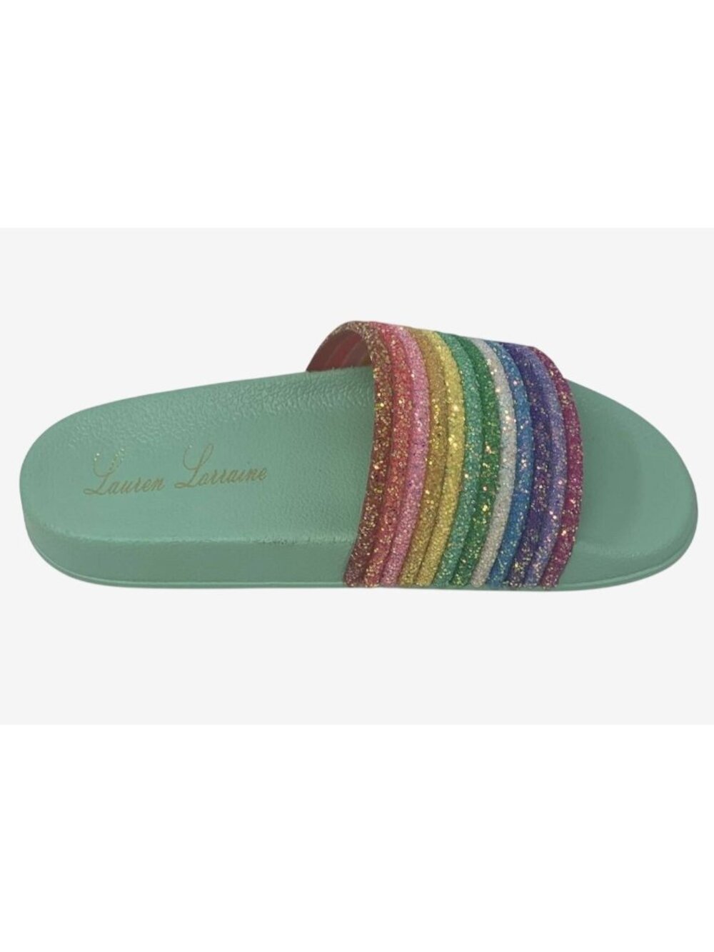 Womens Lauren Lorraine Ria Multi-Color Glitter Flat Sandals